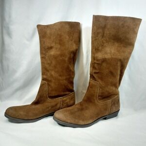 Nine West Vintage America Rollic Brown Suede Tall Boots 6M